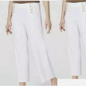 NWT J. Jill White Linen Blend Cropped Pants 6P